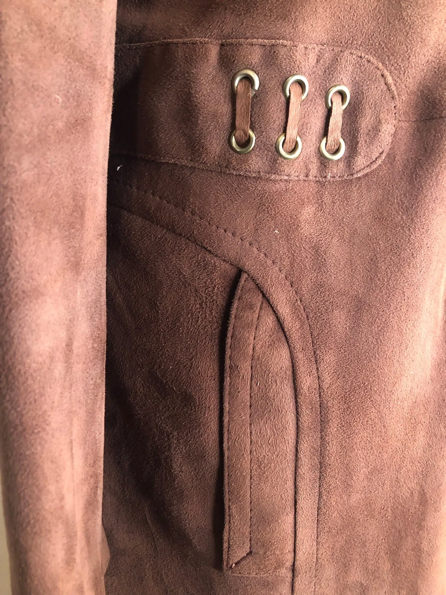 1960s Long Suede Coat in Brown by Stop - Size UK 14