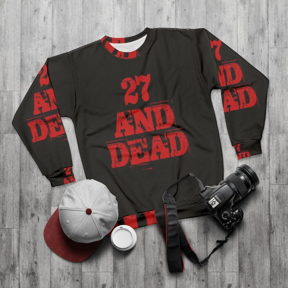 27 And Dead Sweatshirt - Retro Music Death Themed Apparel