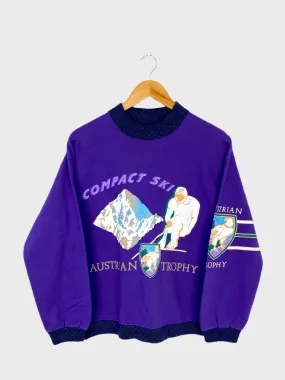 90's Austrian Trophy Compact Ski France Made High Neck Sweatshirt Size 8
