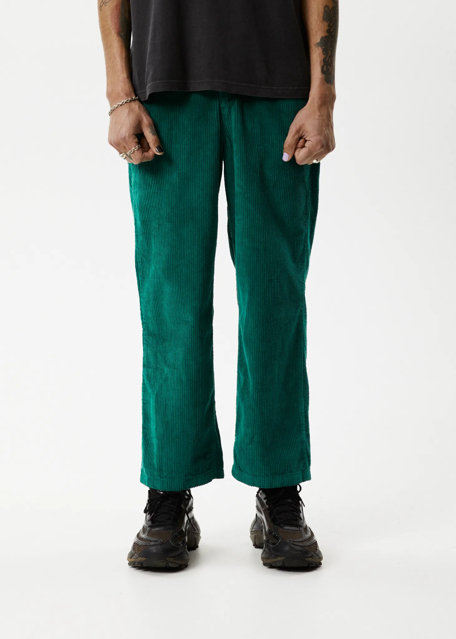 AFENDS Mens Pablo Union - Corduroy Baggy Pant - Emerald