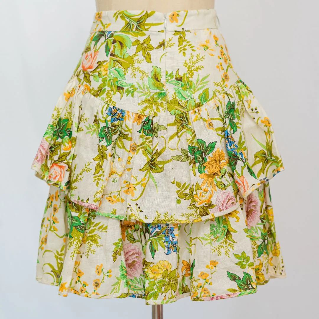 Alemais Floral-print Pleated Skirt