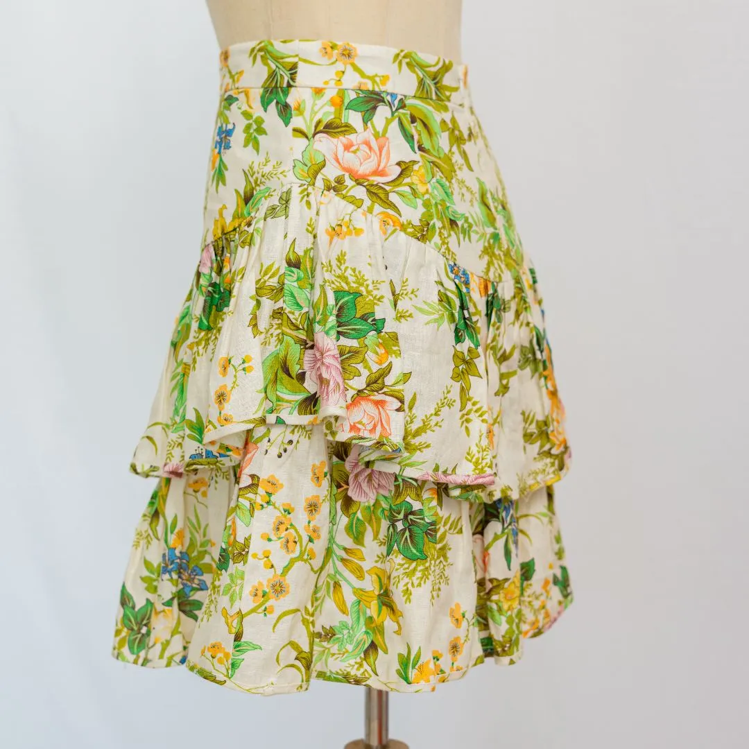Alemais Floral-print Pleated Skirt