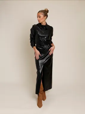 ALEXIS LEATHER PENCIL SKIRT
