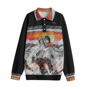 All-Over Print Unisex Lapel Collar Sweater powder Addict