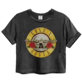 Amplified Womens/Ladies Guns N Roses Bullet Logo Cropped T-Shirt