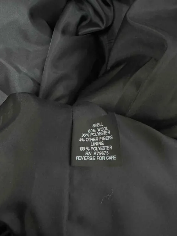 ANN KLEIN NWT! WOOL LADY BLACK PEACOAT SIZE XLP