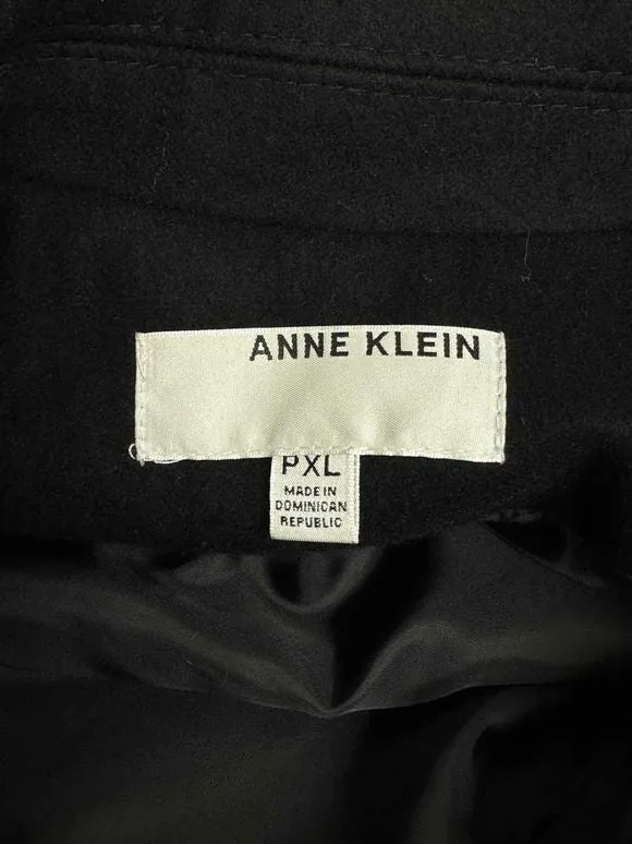 ANN KLEIN NWT! WOOL LADY BLACK PEACOAT SIZE XLP