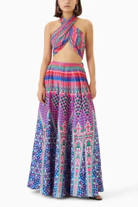 Architectural Print Maxi Skirt Set