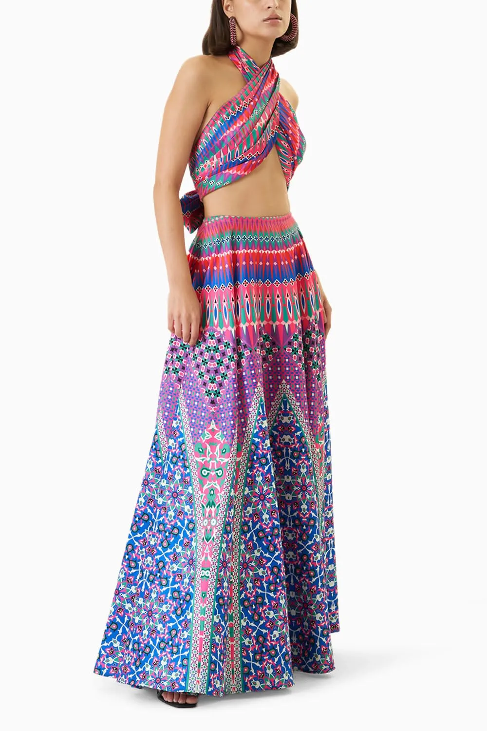 Architectural Print Maxi Skirt Set