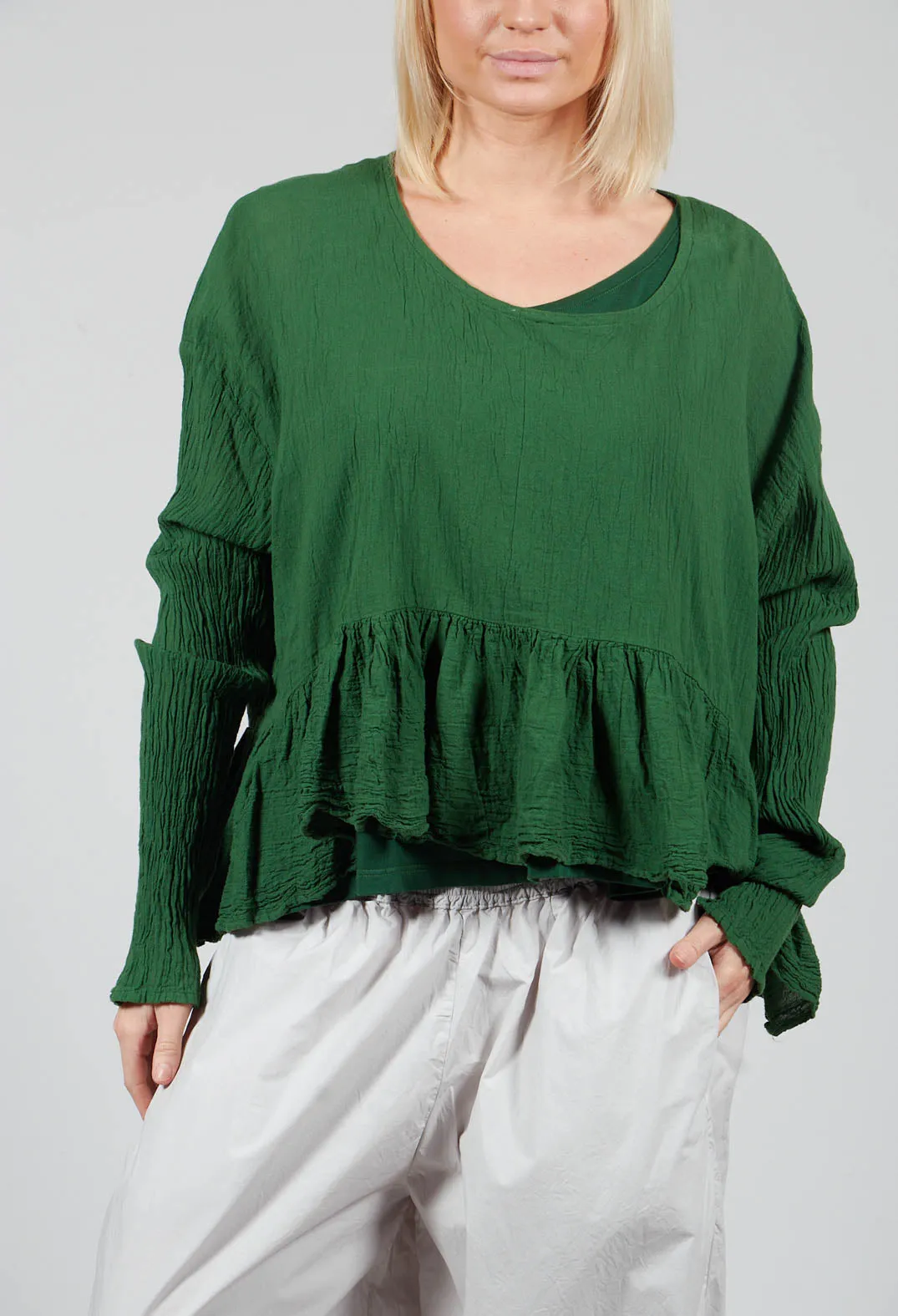 Bauchlos Shirt in Gras Green