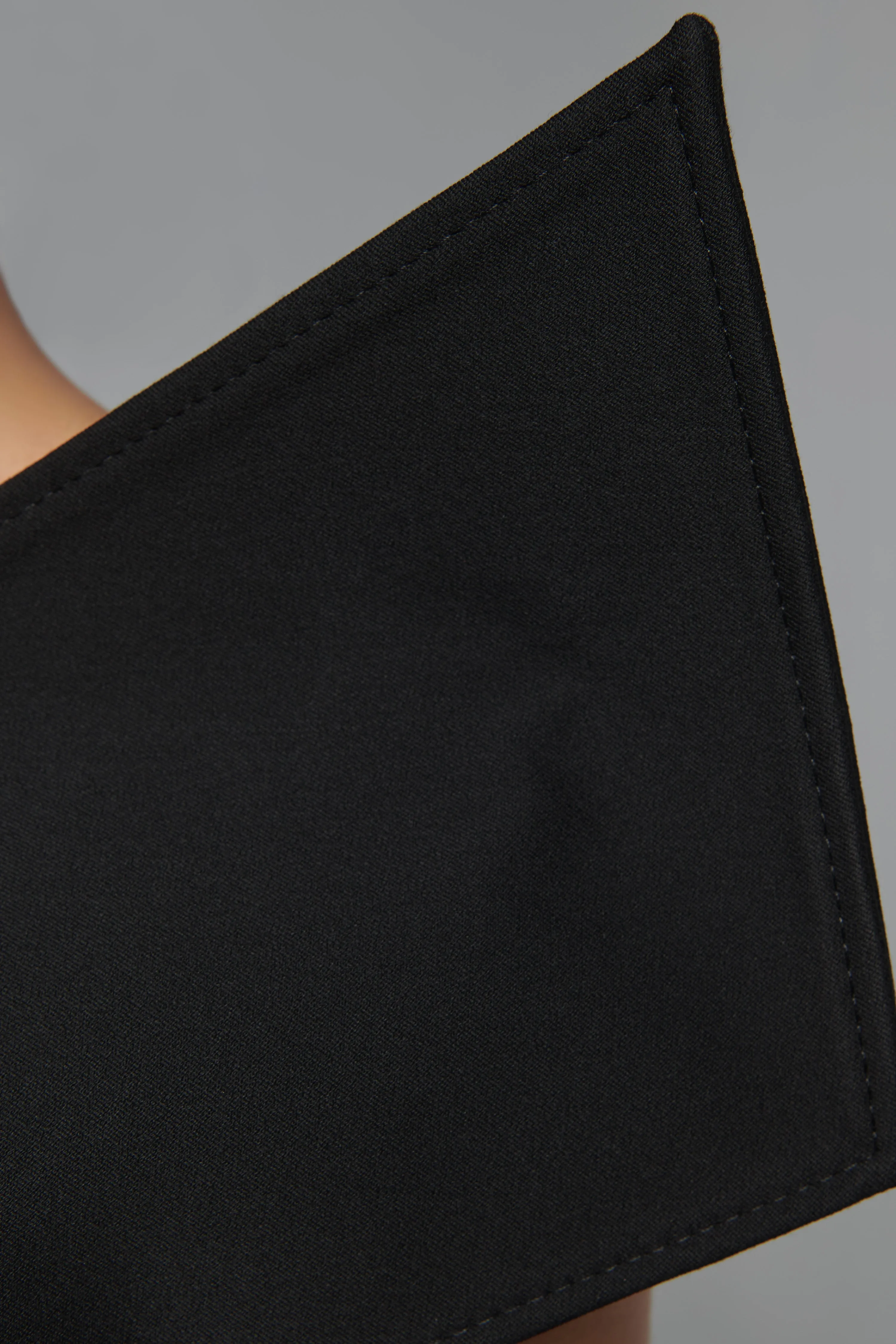 Black Asymmetric Wrap Midi Dress