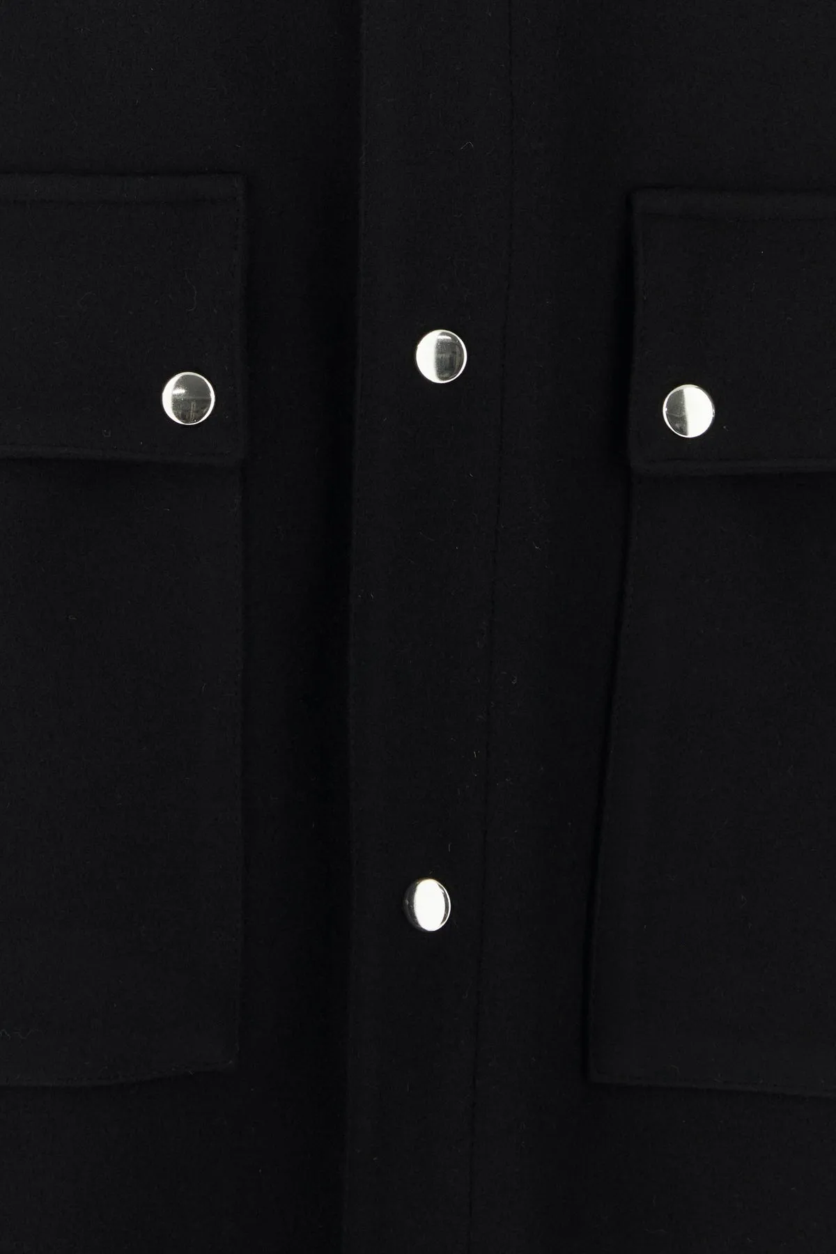 Black wool blend parka