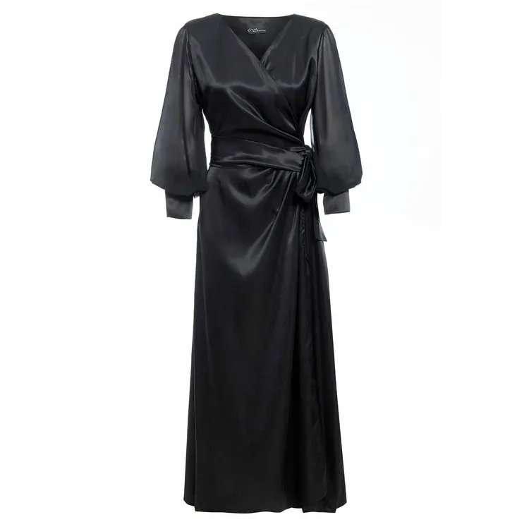 Black Wrap Maxi Dress