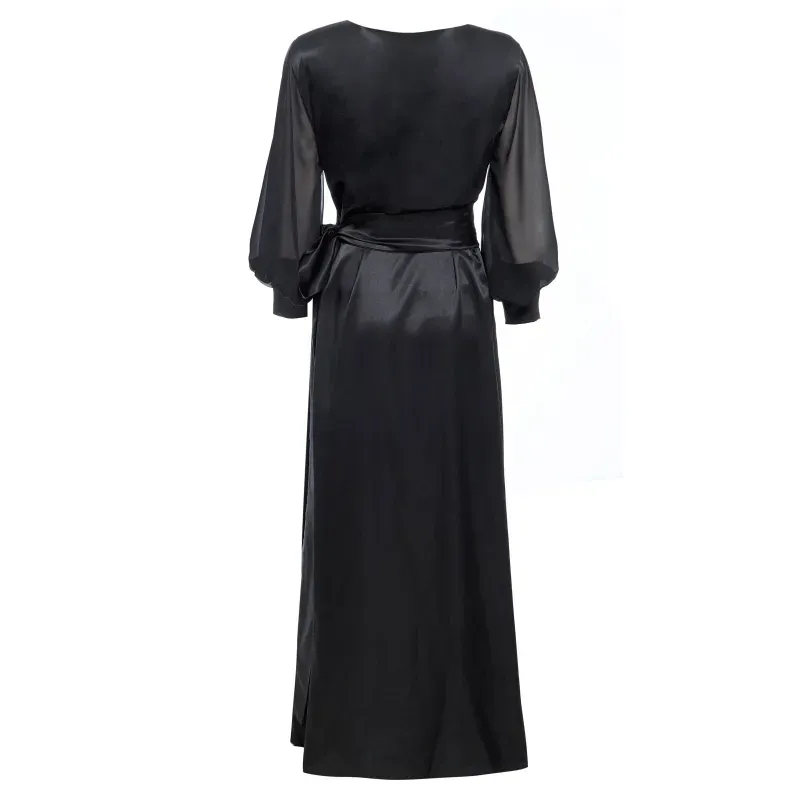 Black Wrap Maxi Dress