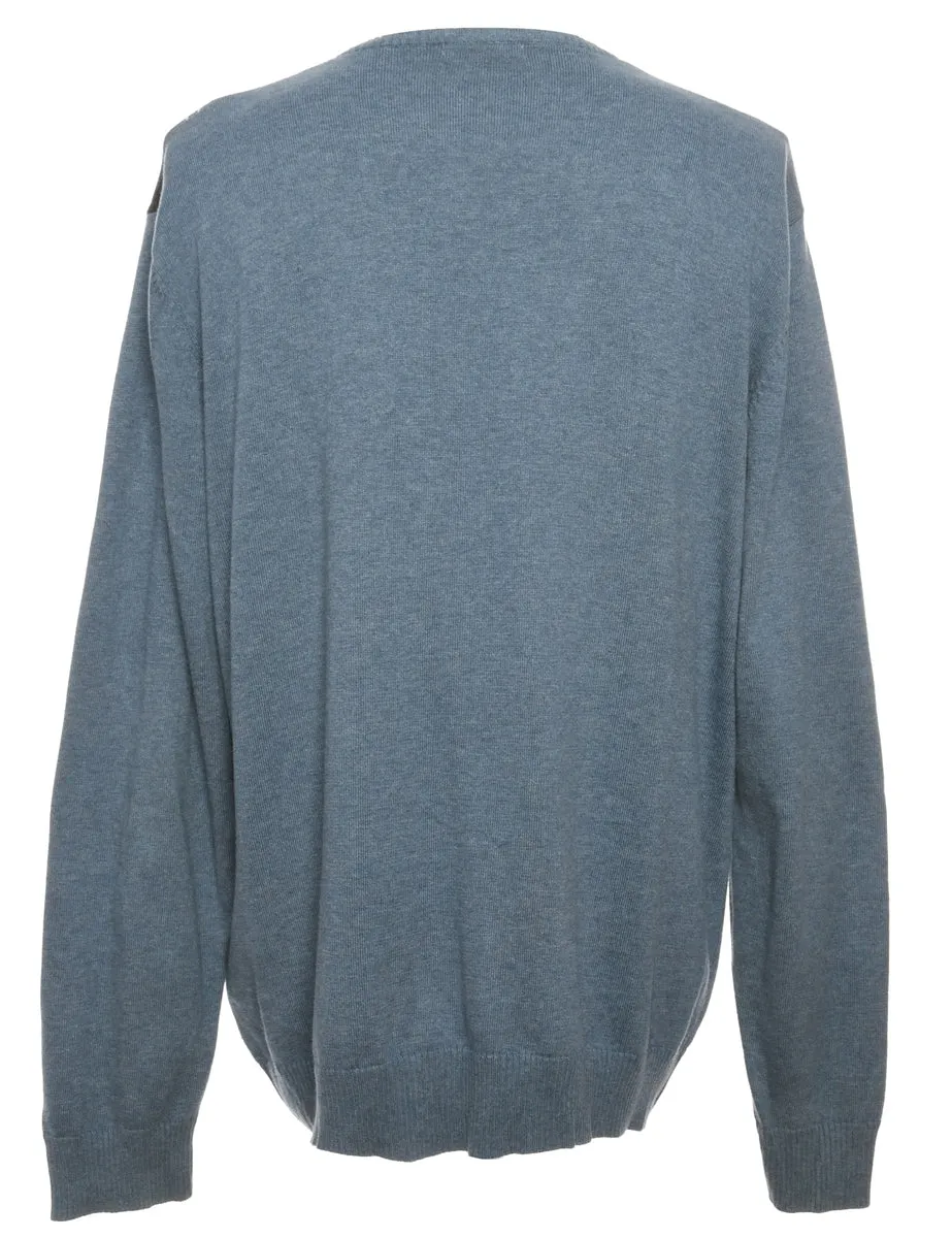 Blue Argyle Jumper - XL