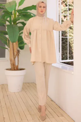 BNG Women Front Buttoned Two Piece Set Beige - Clermont