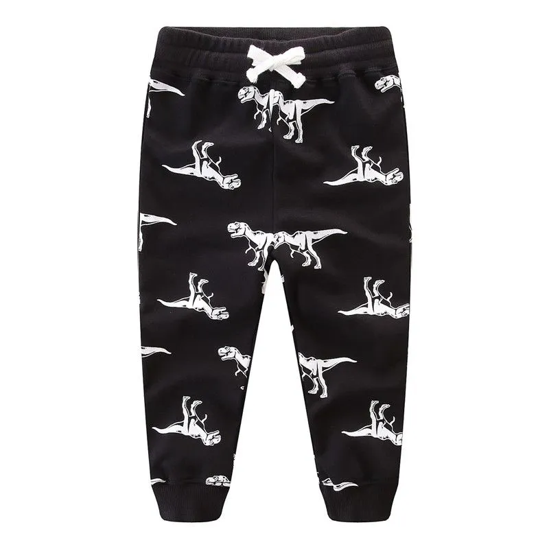 Boys Dinosaur Print Cotton Sweatpants