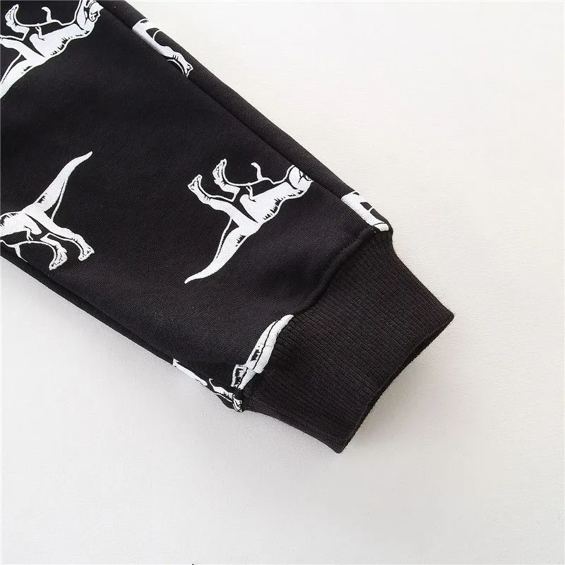 Boys Dinosaur Print Cotton Sweatpants
