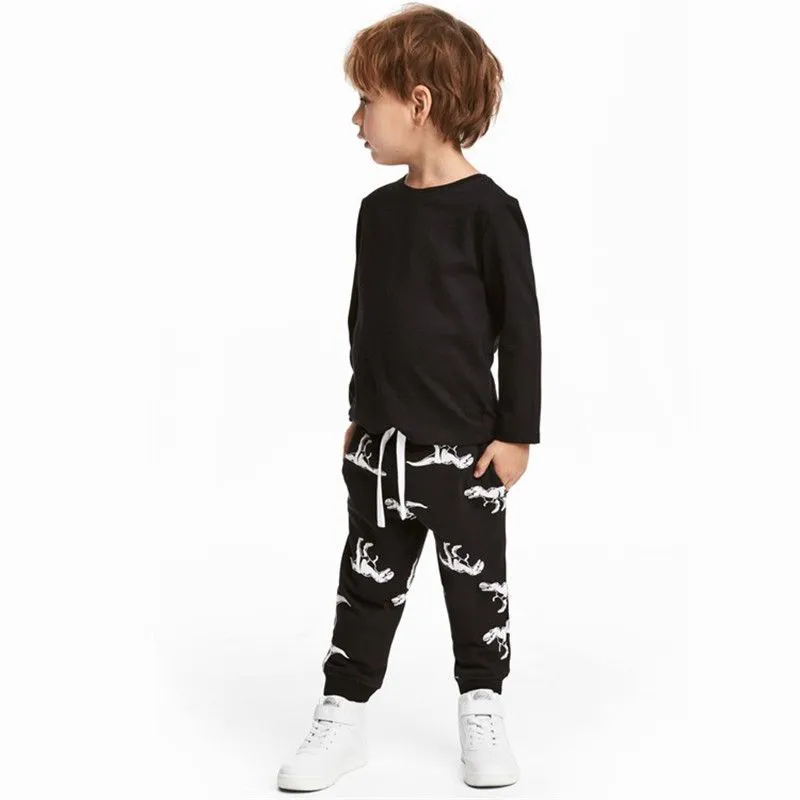Boys Dinosaur Print Cotton Sweatpants