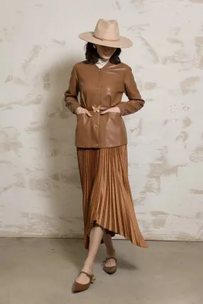 Byrd Arrow Pleated Skirt Copper