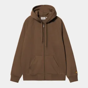 Carhartt WIP Hooded Chase Jacket - Chocolate / Gold