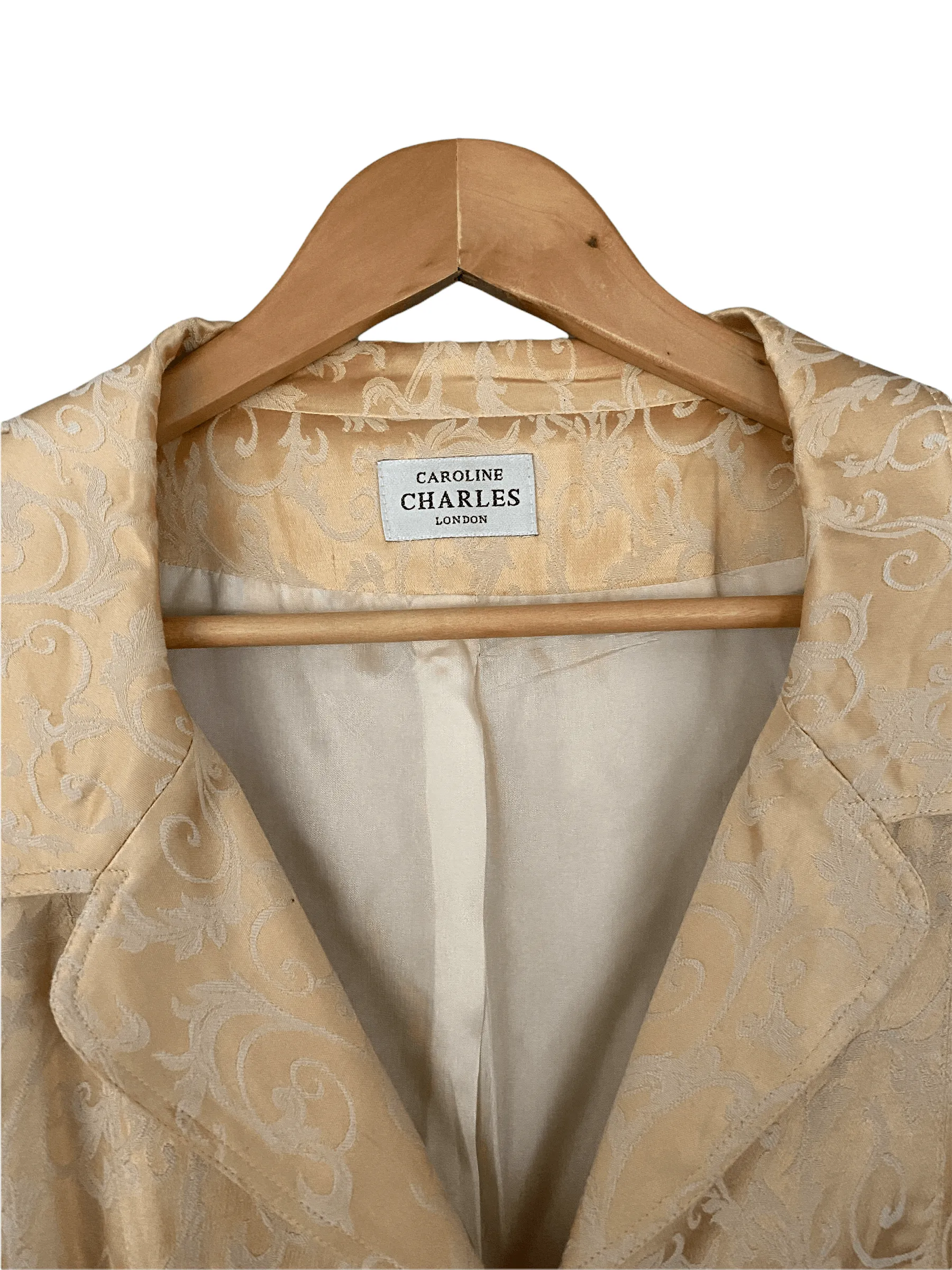 Caroline Charles Gold Brocade Jacket UK Size 14