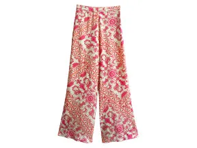 Carpet Print Crepe Silk Pants