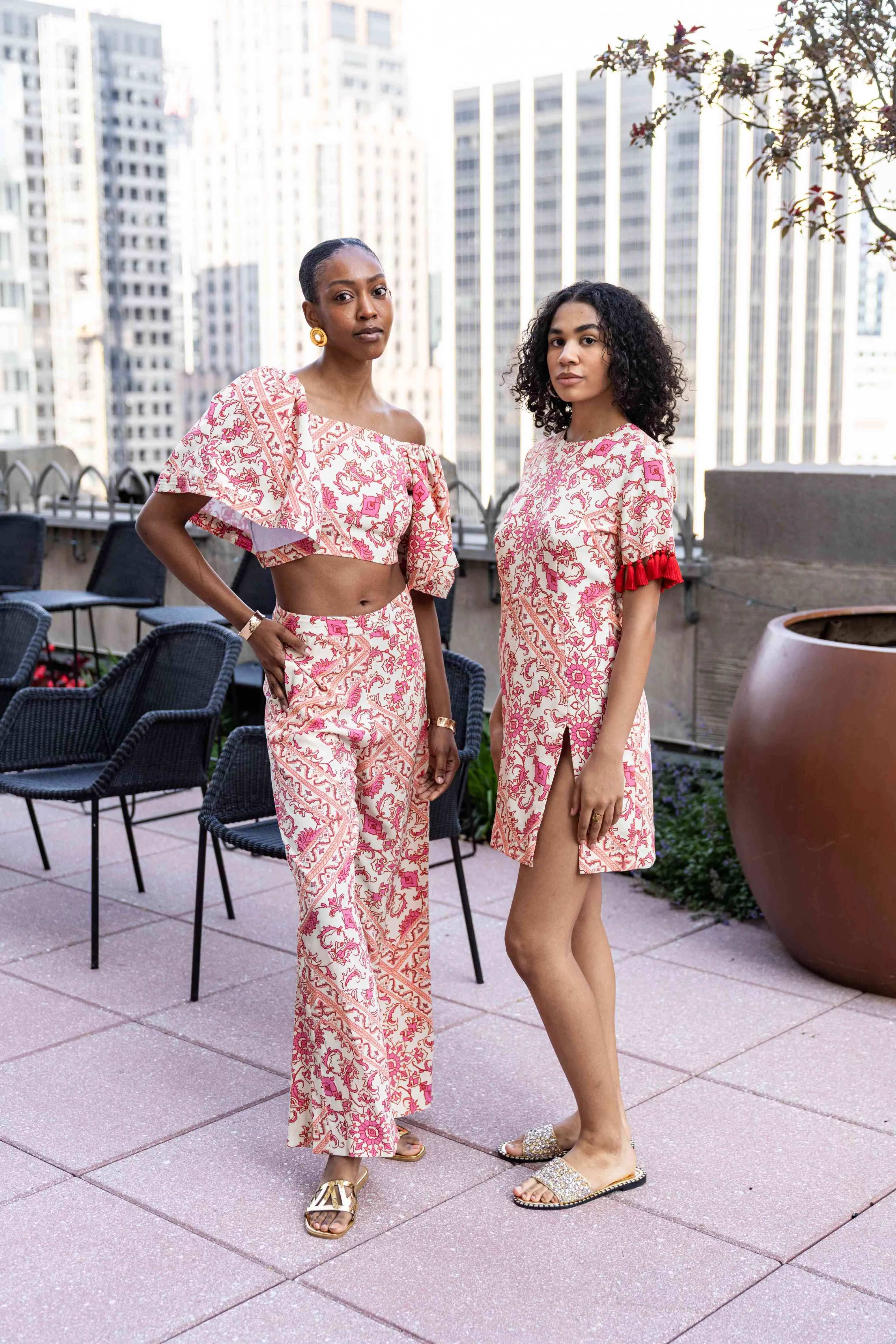 Carpet Print Crepe Silk Pants