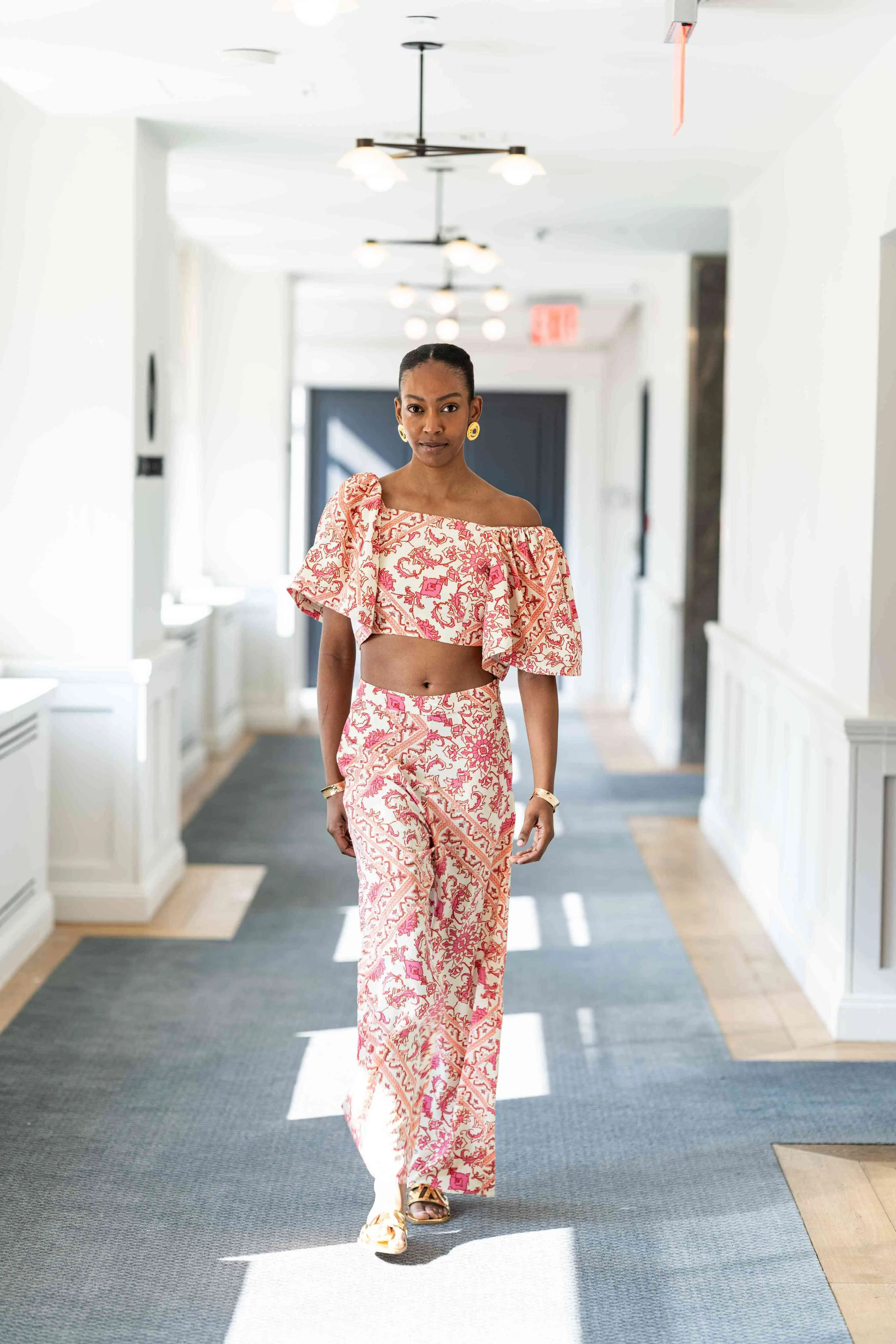 Carpet Print Crepe Silk Pants