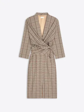 Checked wrap dress