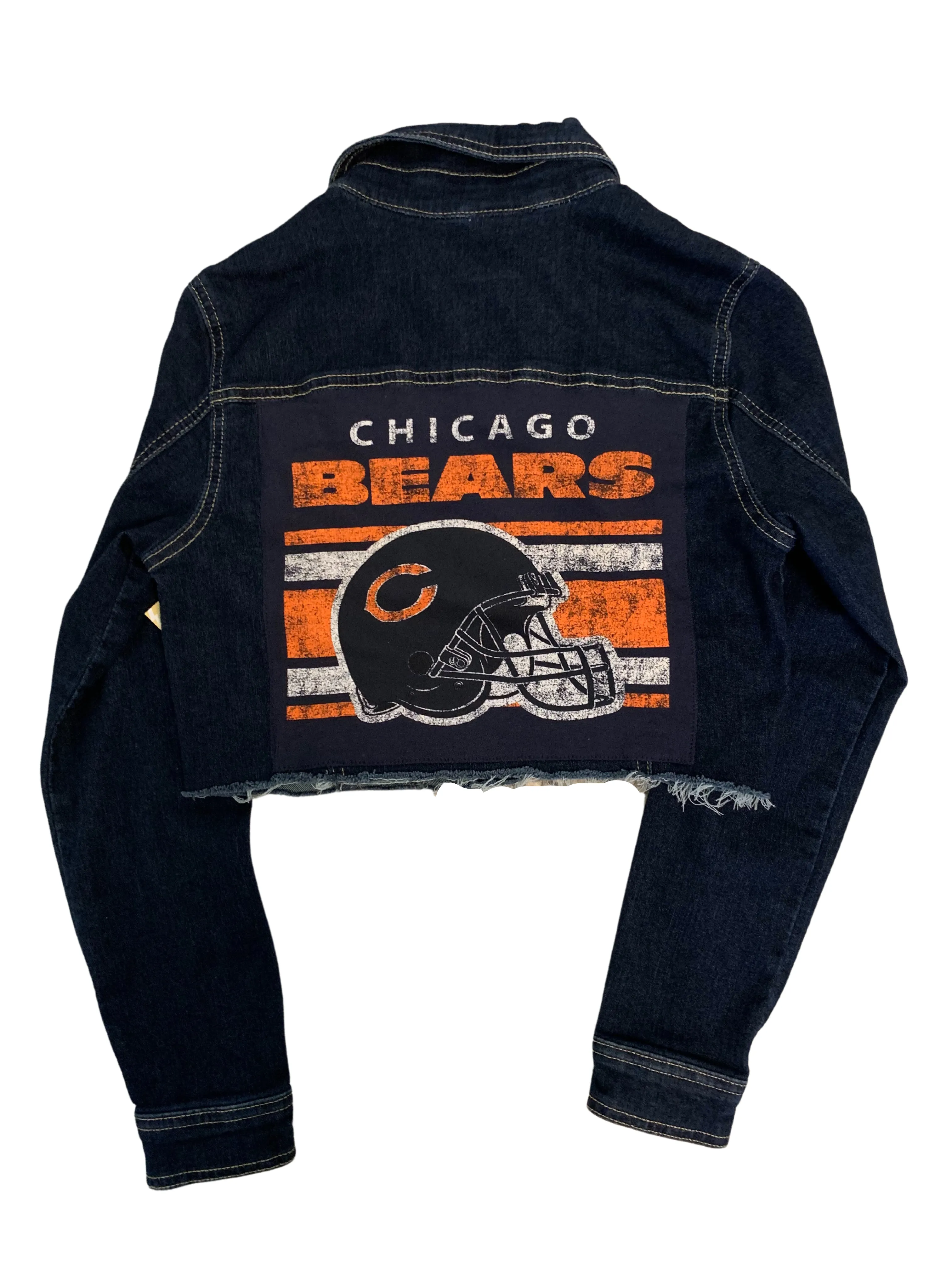 Chicago Bears Cropped Jean Jacket