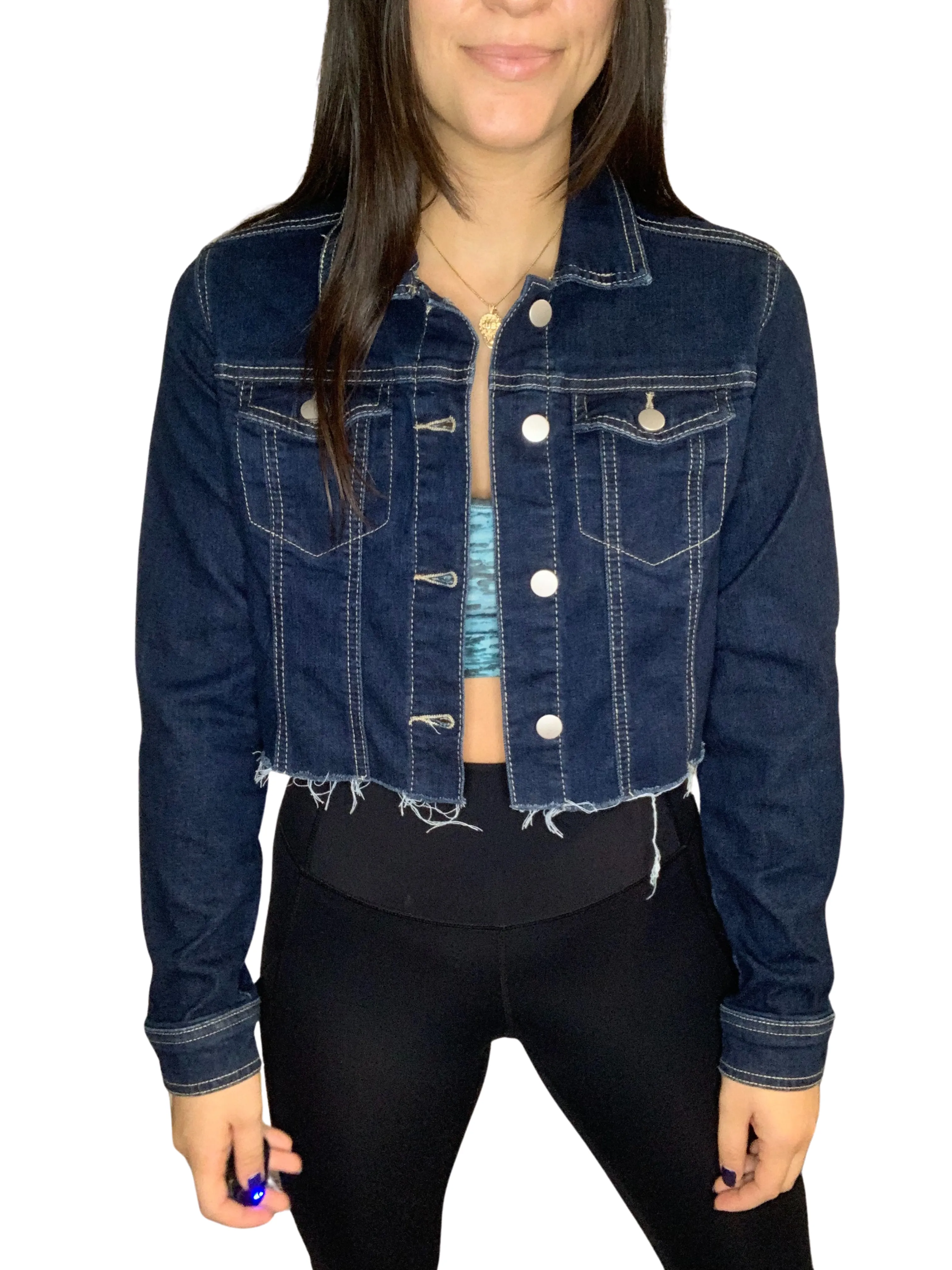 Chicago Bears Cropped Jean Jacket