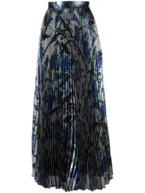 Christopher Kane printed long pleated lamé skirt Ladies