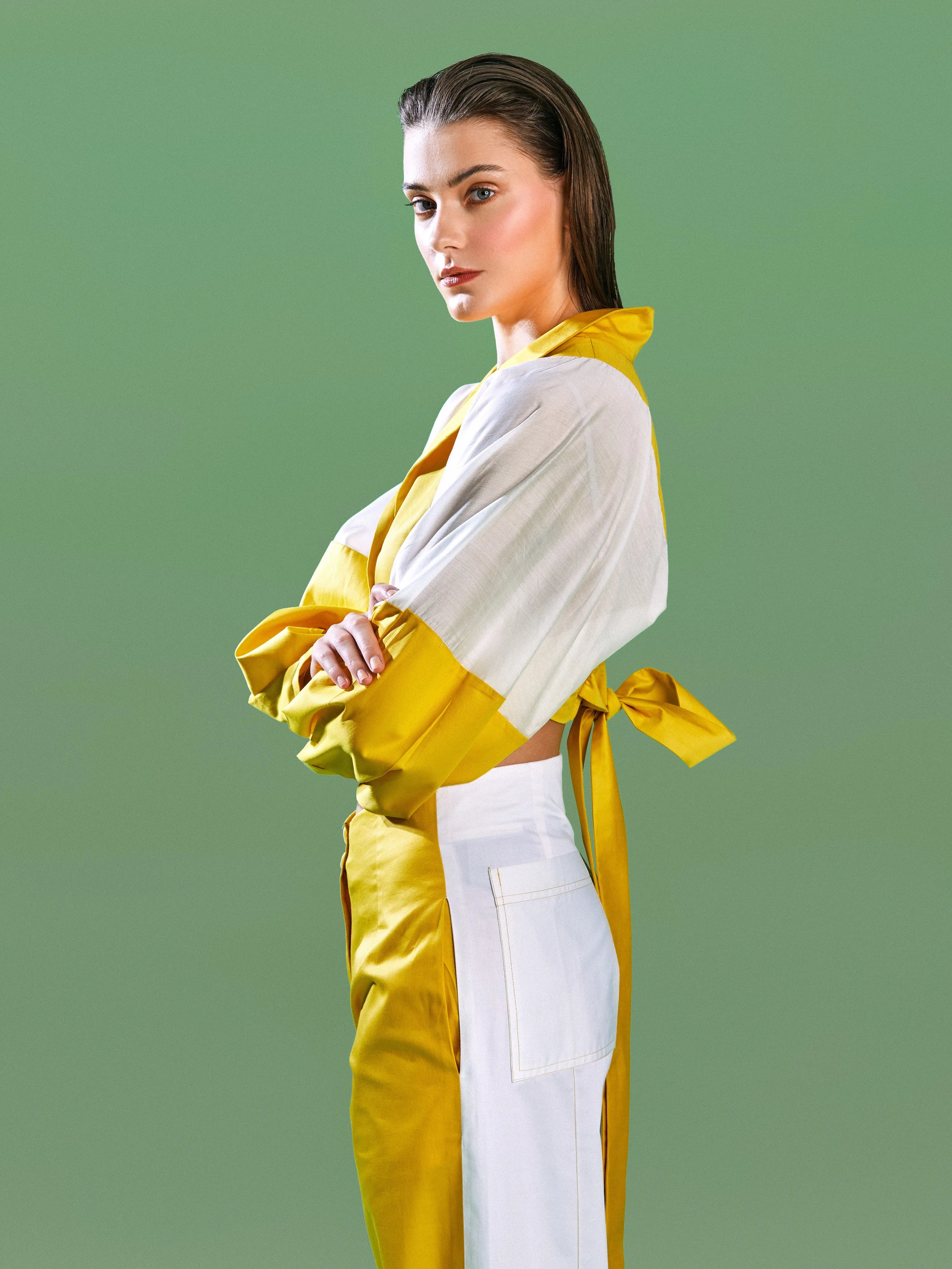 Colour Block Cotton Bomber