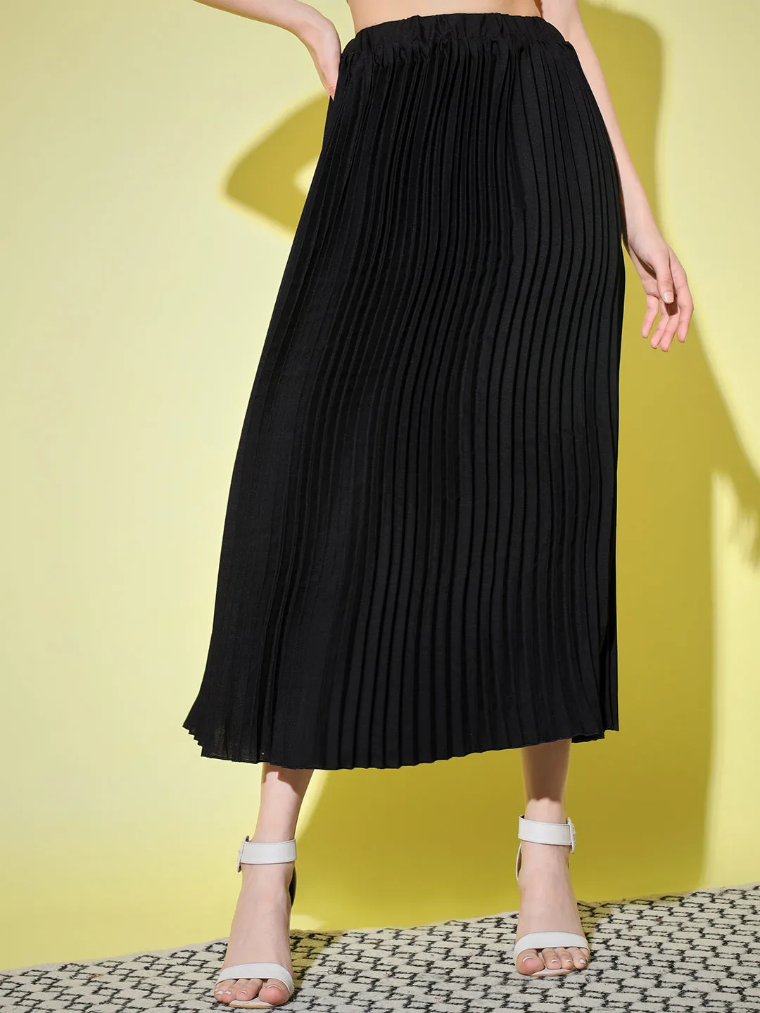Crepe Pleated Women Skirt-3003-3006