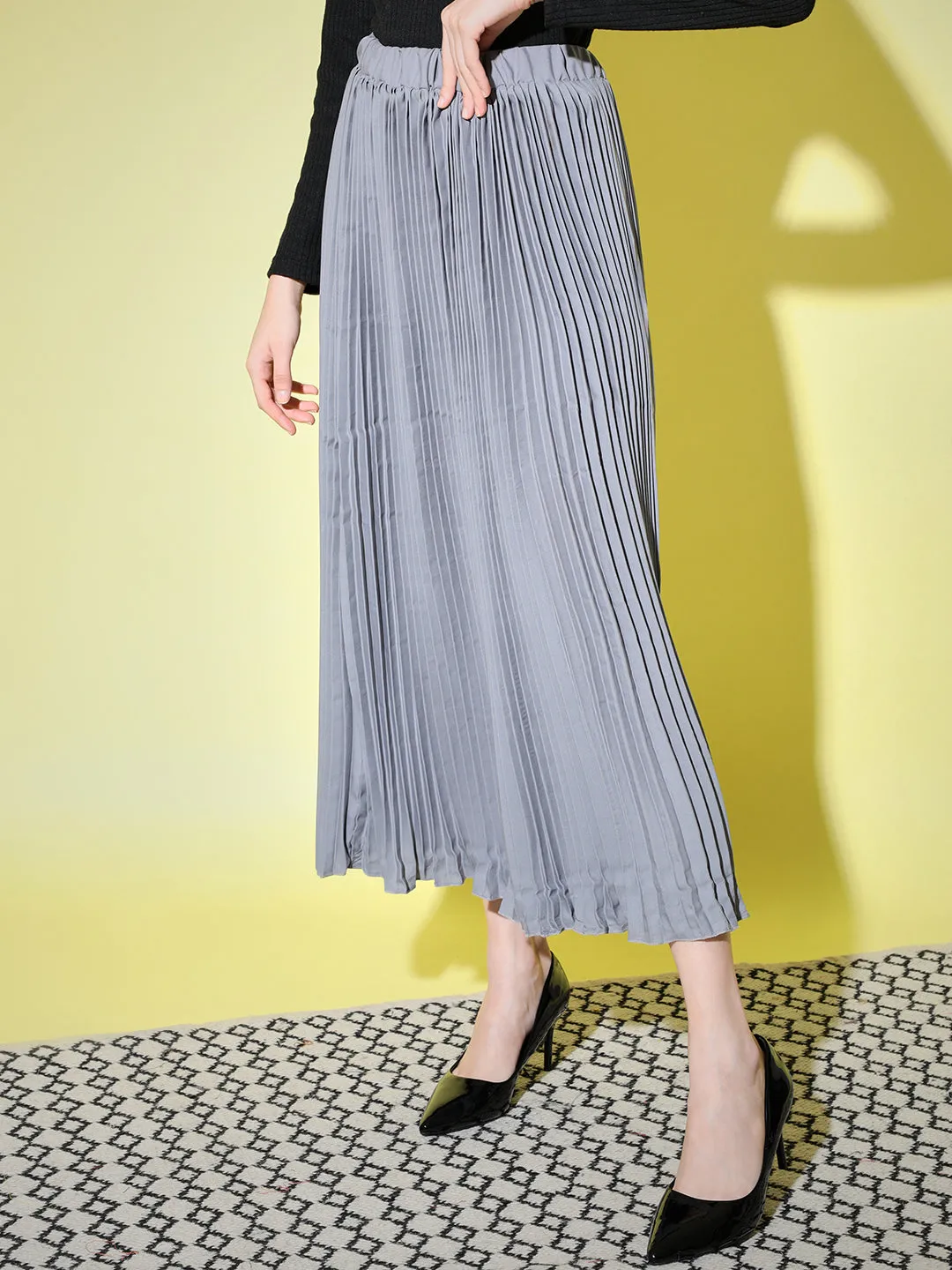 Crepe Pleated Women Skirt-3003-3006