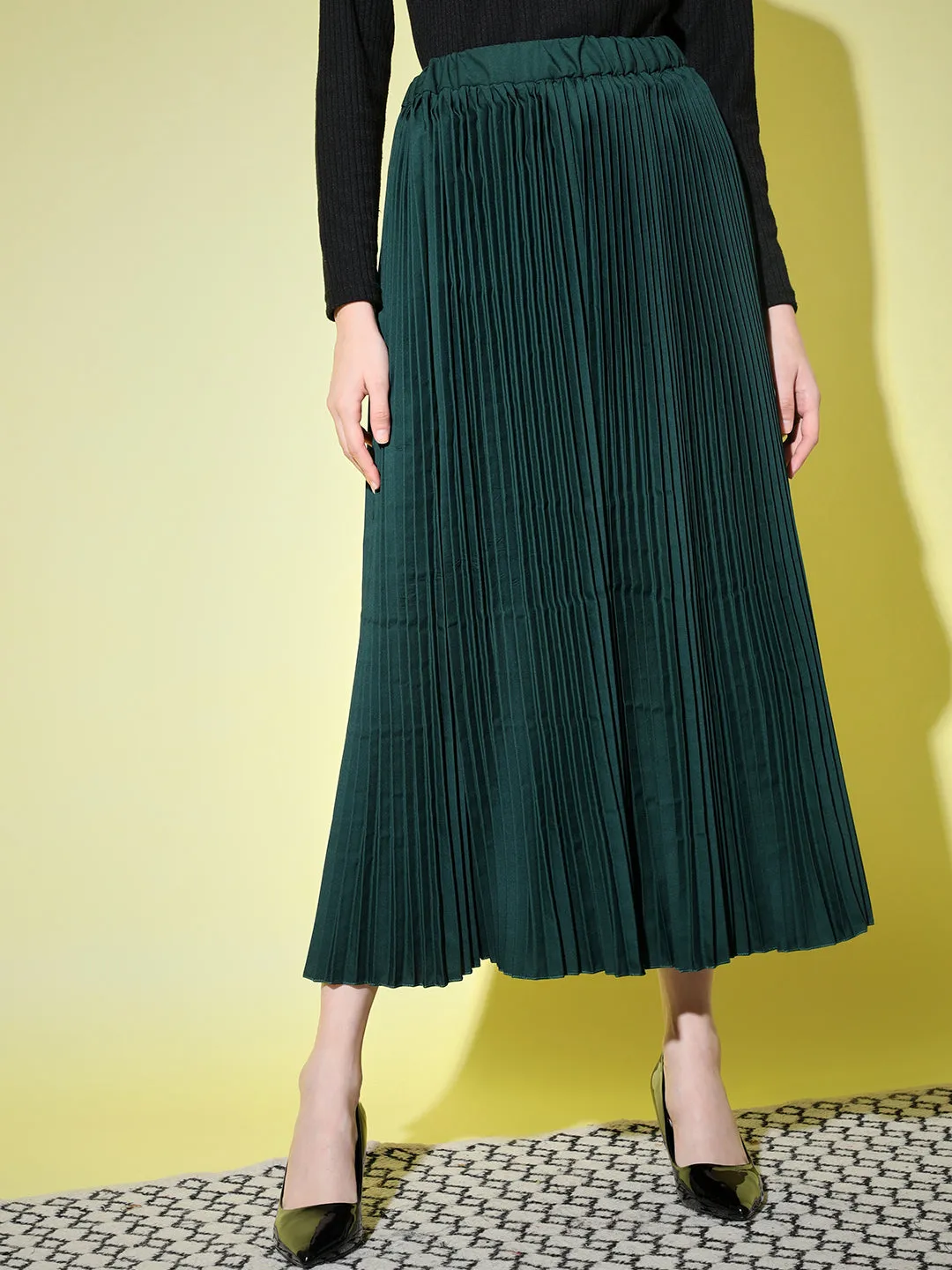 Crepe Pleated Women Skirt-3003-3006