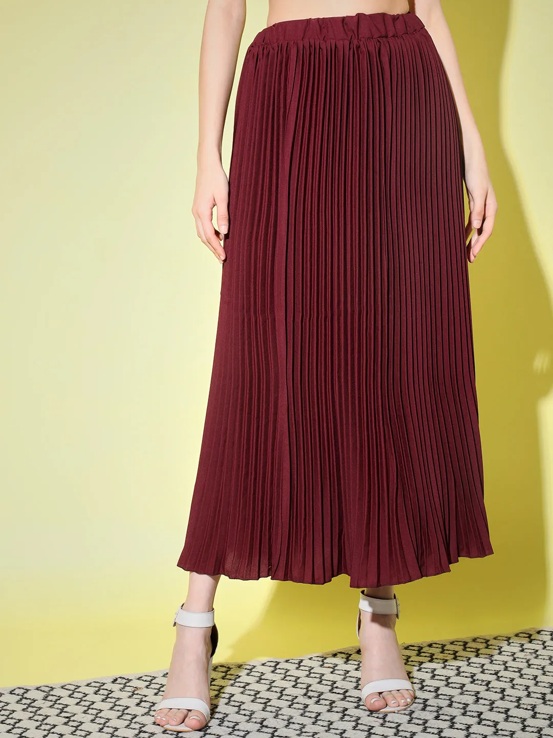 Crepe Pleated Women Skirt-3003-3006