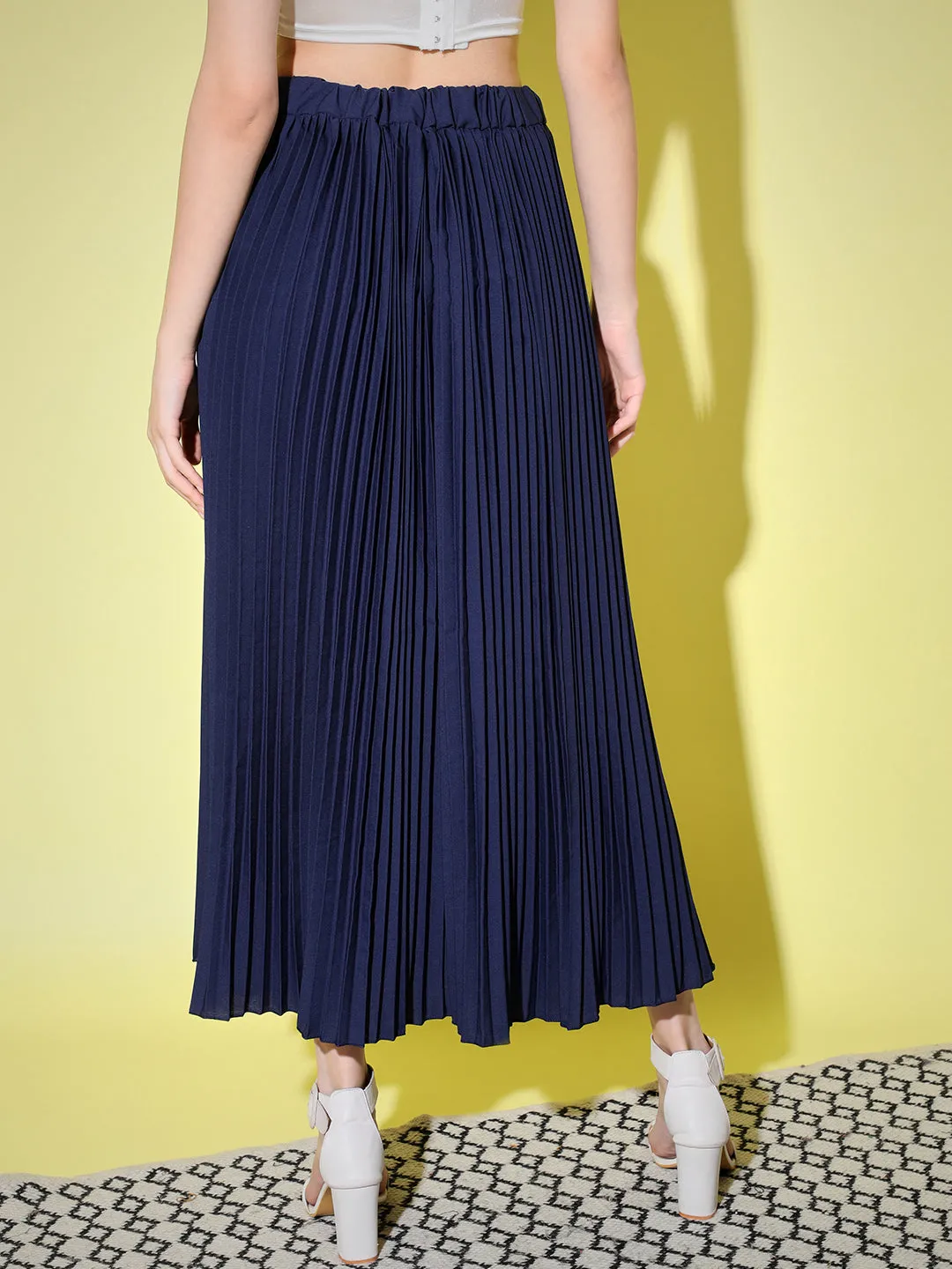 Crepe Pleated Women Skirt-3003-3006