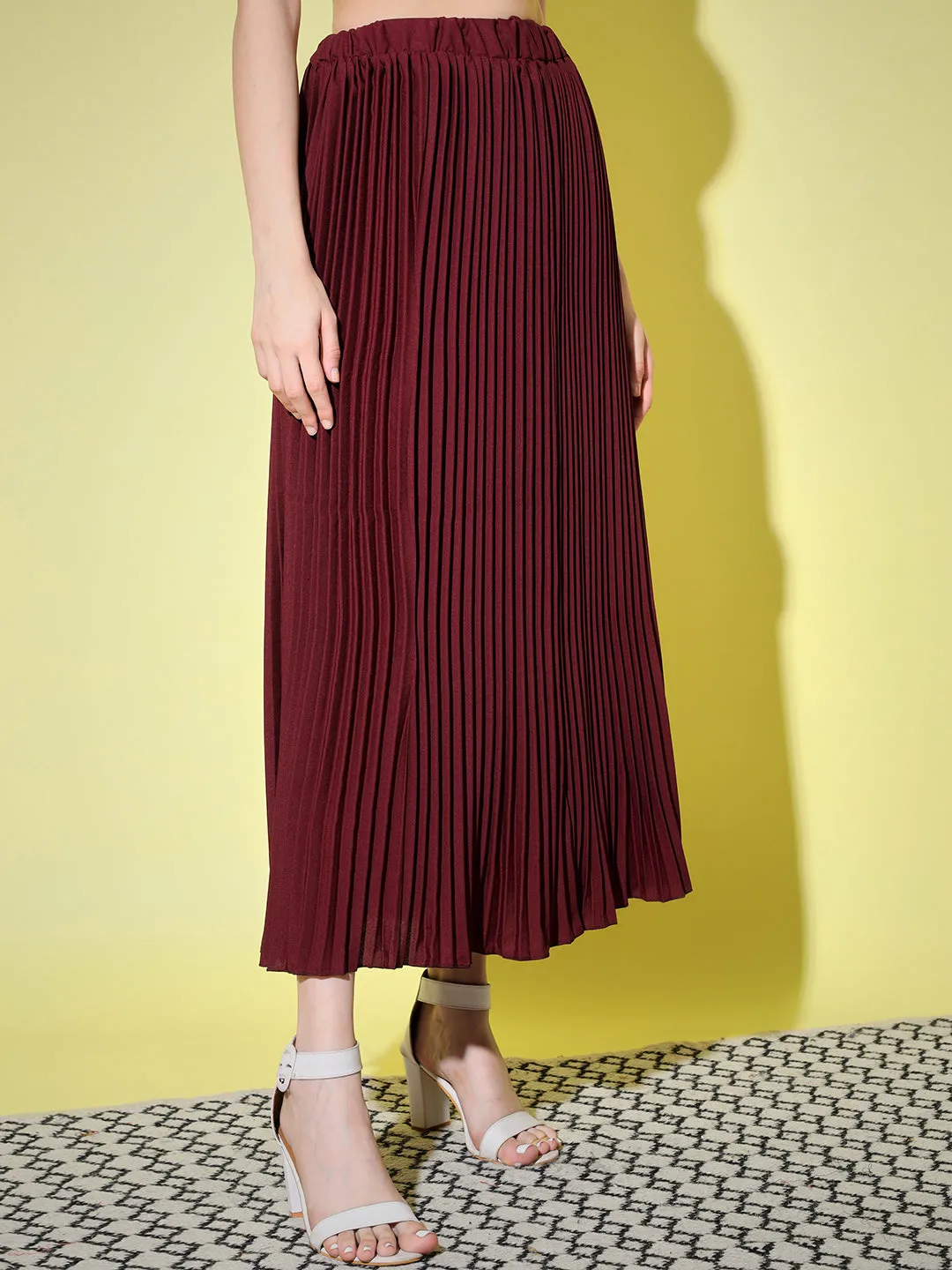 Crepe Pleated Women Skirt-3003-3006