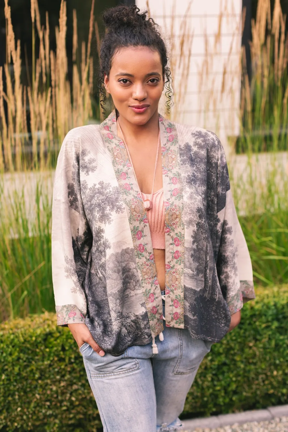 Cropped Bamboo Kimono Cardigan Short Still I Rise - Not included in Black Friday Sale