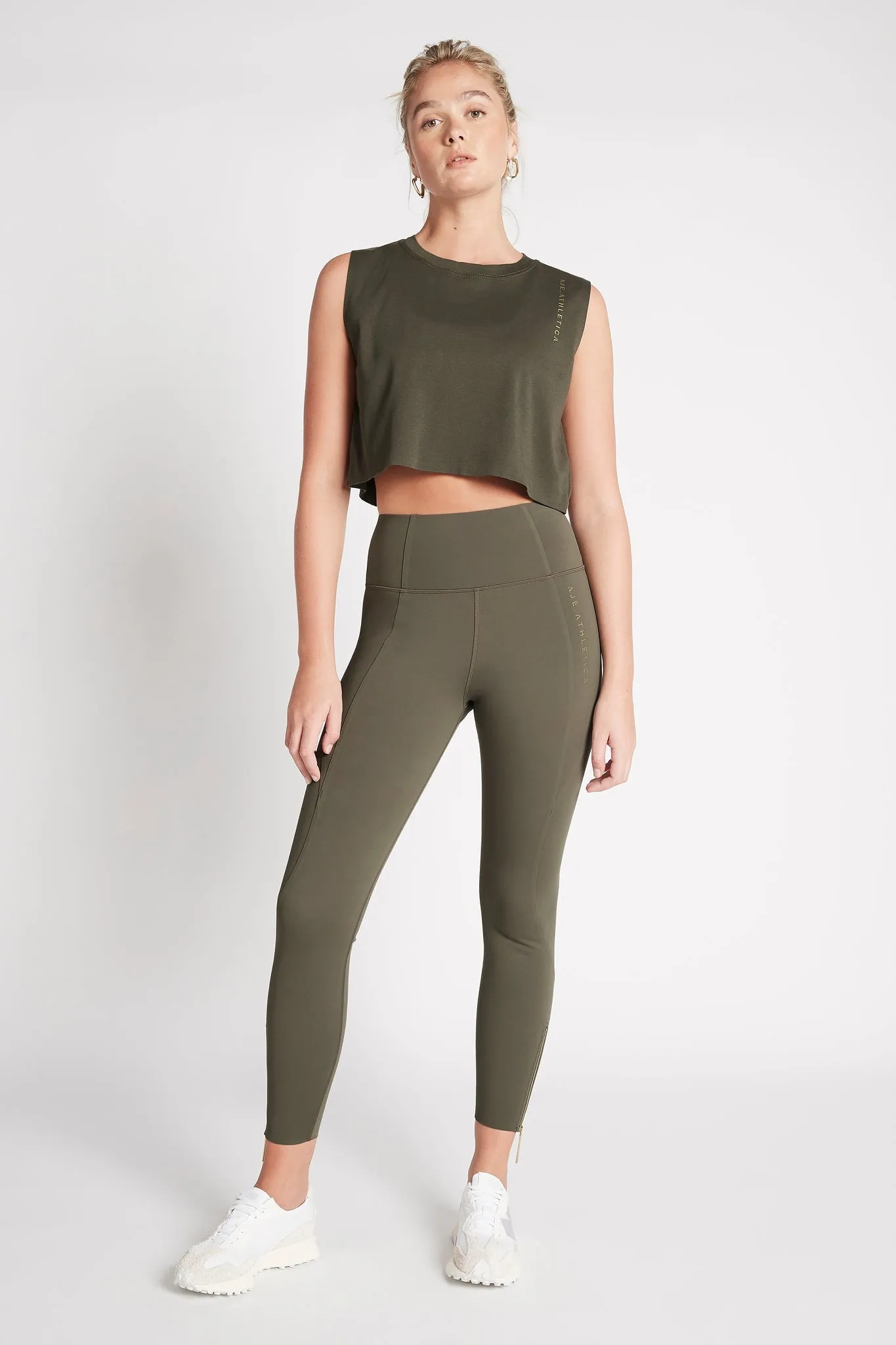 Cropped Embossed Signature Logo Tank 112