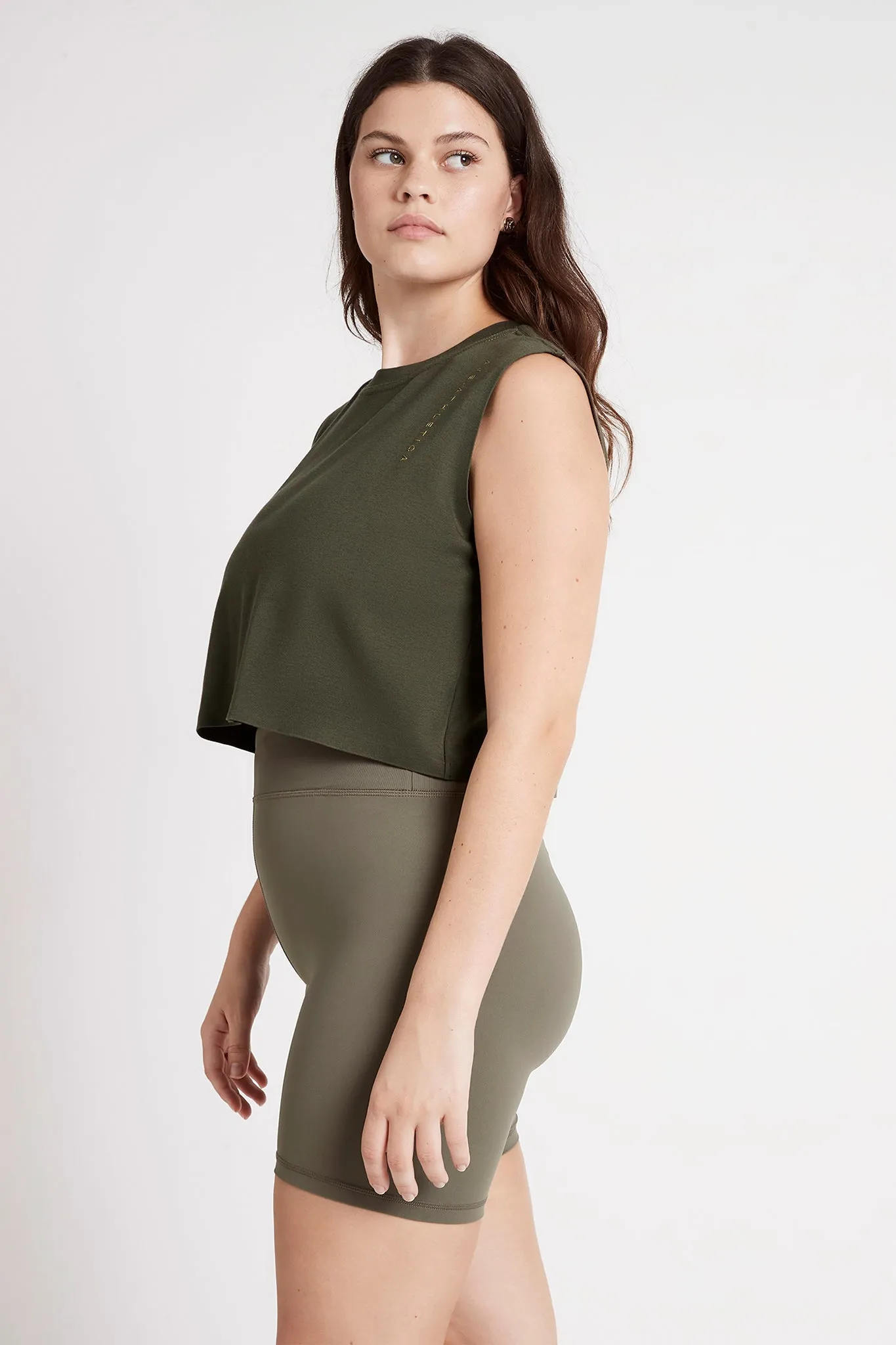 Cropped Embossed Signature Logo Tank 112