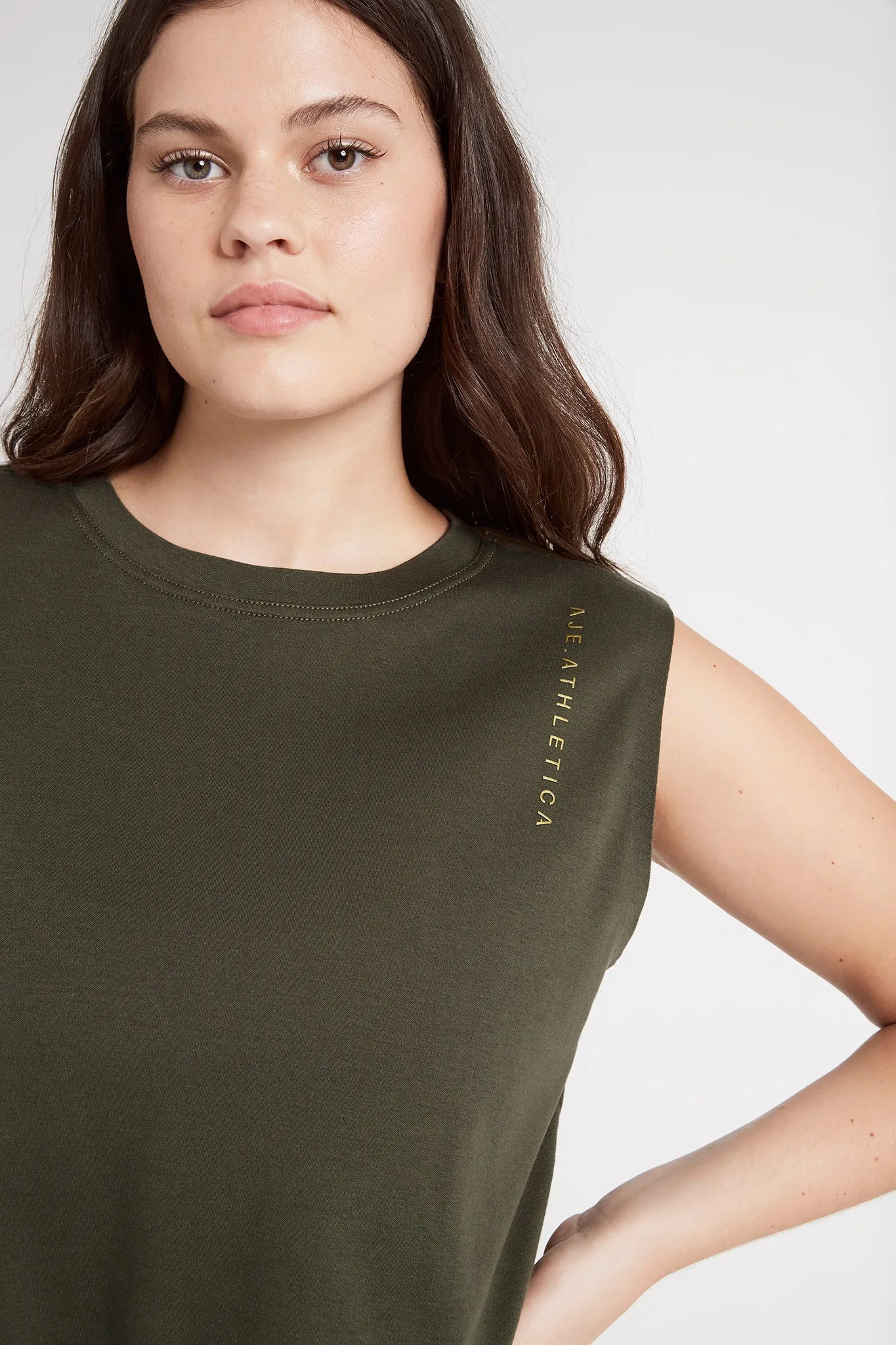 Cropped Embossed Signature Logo Tank 112