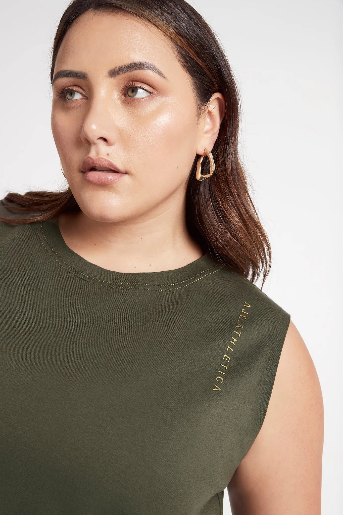 Cropped Embossed Signature Logo Tank 112