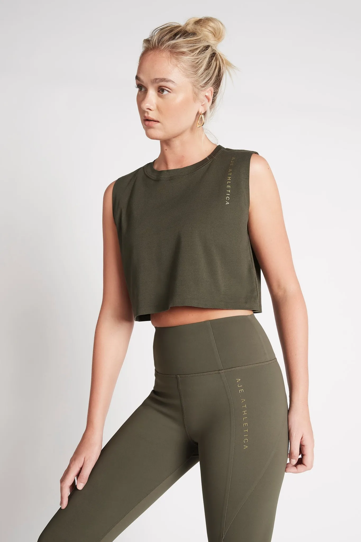 Cropped Embossed Signature Logo Tank 112