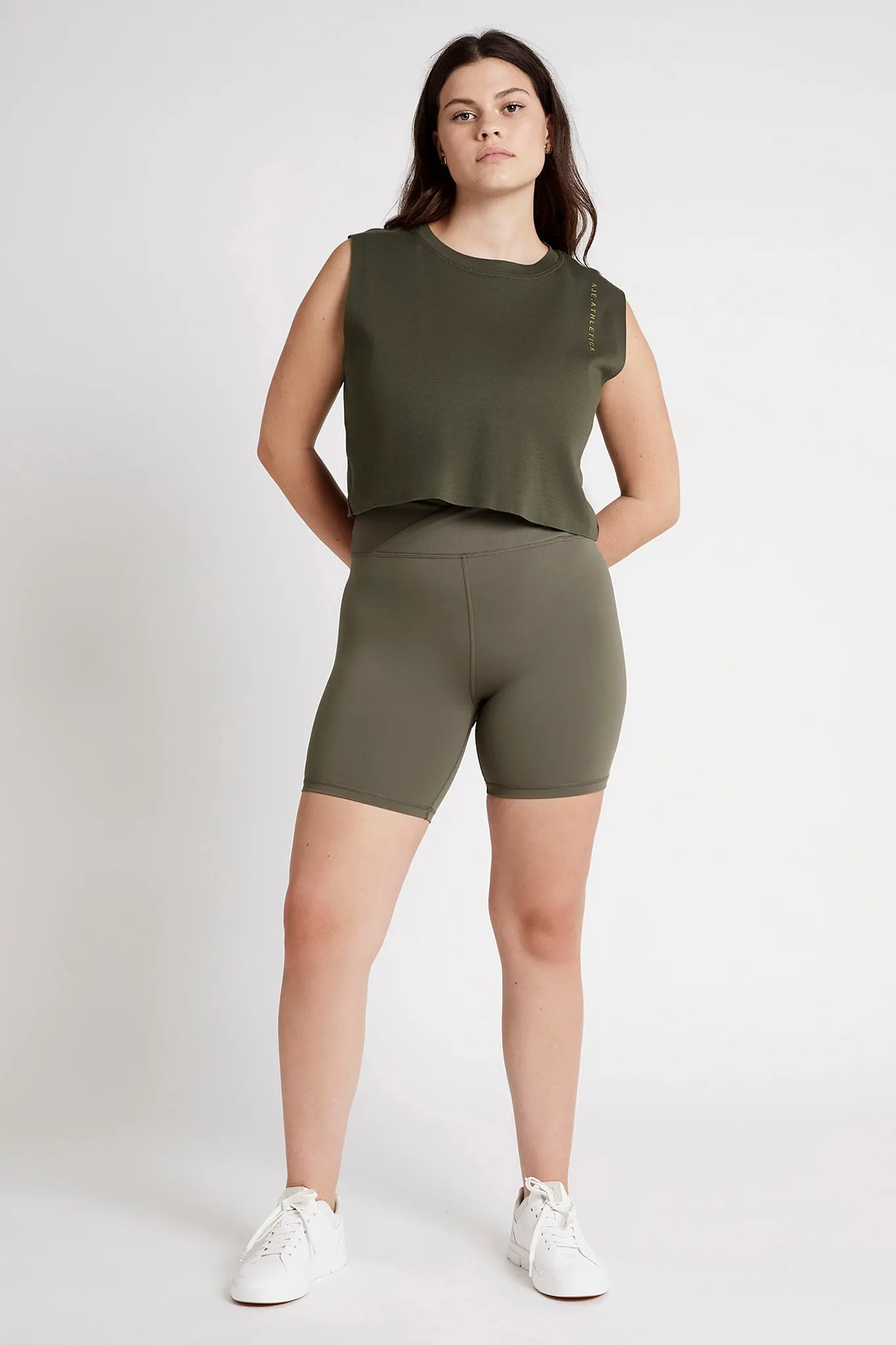 Cropped Embossed Signature Logo Tank 112