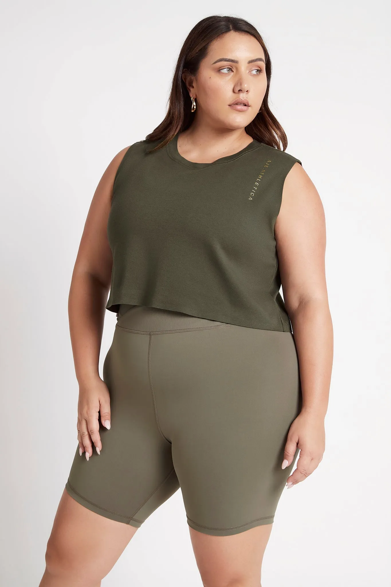 Cropped Embossed Signature Logo Tank 112