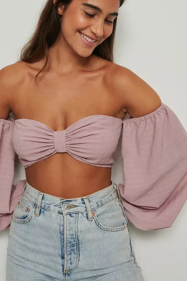 Cropped Structured LS Blouse