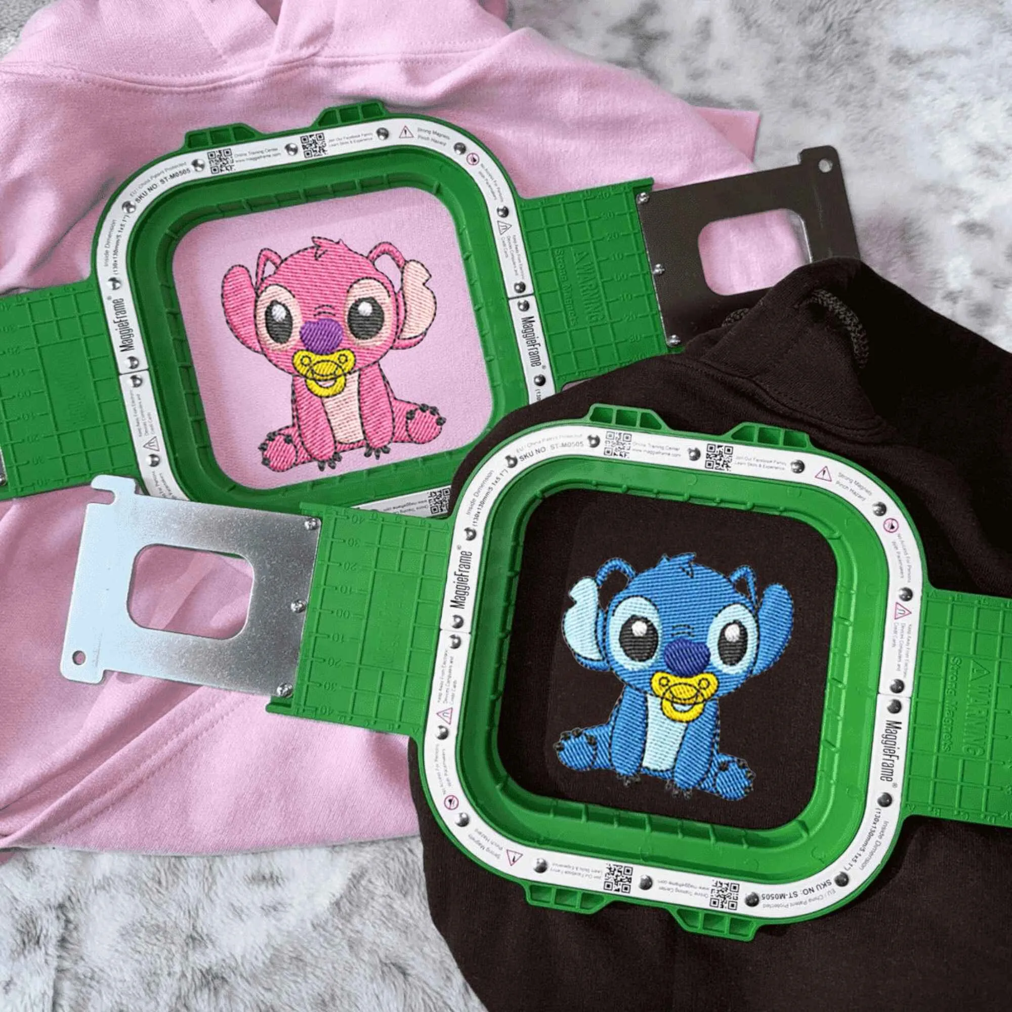 Custom Embroidered Baby Stitch x Angel Couple Hoodies | Matching Sweatshirts For Couples